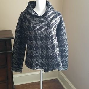 Carole Little black and grey 1 side button sweater